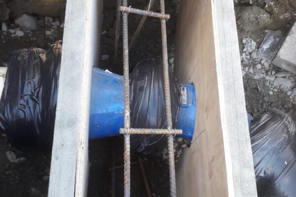 Connecting water supply pipelines in Rangiora using form work